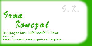 irma konczol business card